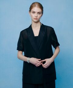 allureville / アルアバイル テーラードジャケット | 【LOULOU WILLOUGHBY】スパンオーガンハーフスリーブジャケット