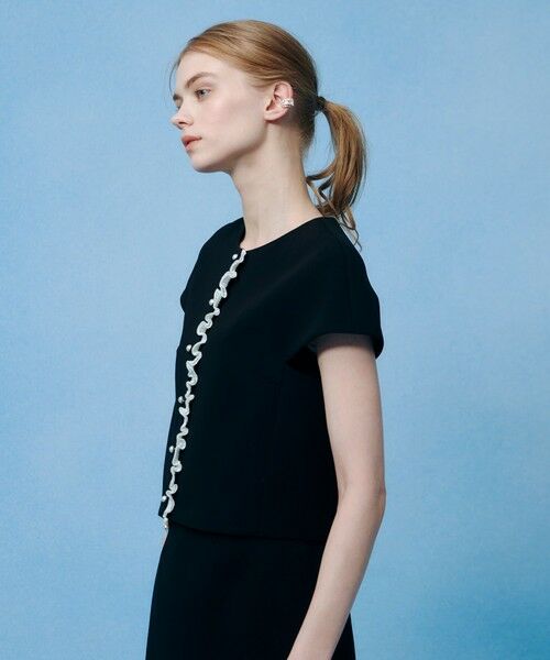 allureville / アルアバイル ノーカラージャケット | 【LOULOU WILLOUGHBY】ダブルクロスフリルジャケット | 詳細3