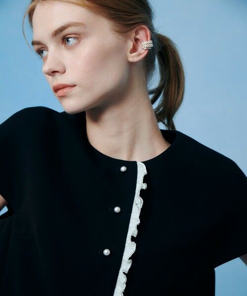 allureville / アルアバイル ノーカラージャケット | 【LOULOU WILLOUGHBY】ダブルクロスフリルジャケット（ブラック (95)）