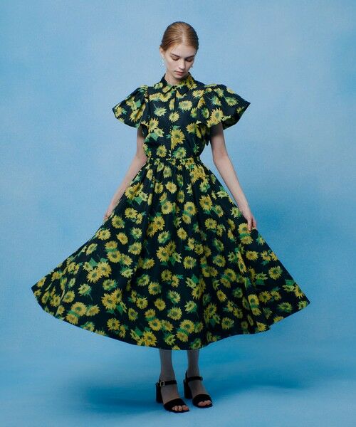 allureville / アルアバイル ミニ・ひざ丈スカート | WEB 一部店舗限定【LOULOU WILLOUGHBY】サンフラワープリントギャザースカート | 詳細9