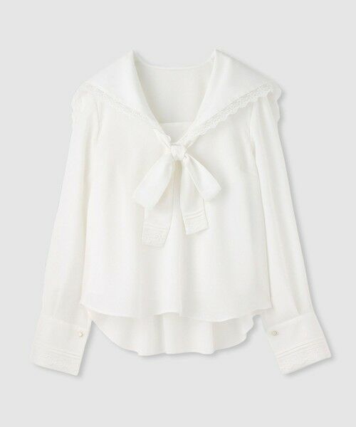 allureville / アルアバイル シャツ・ブラウス | 【LOULOU WILLOUGHBY】セーラーカラージョーゼットブラウス（ホワイト (01)）