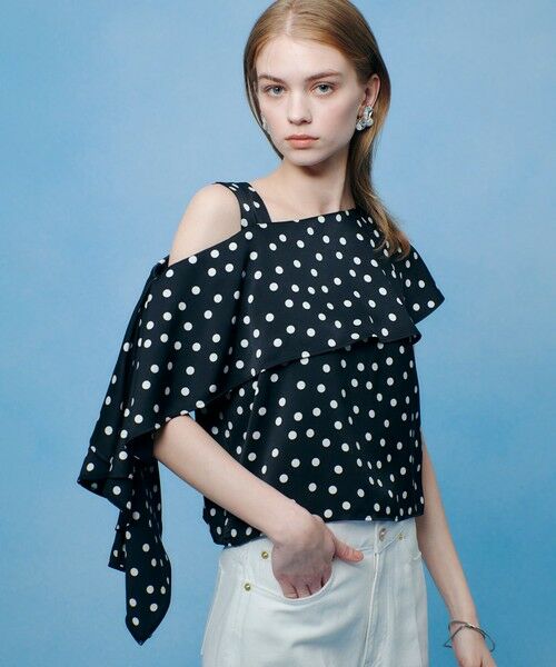 allureville / アルアバイル シャツ・ブラウス | 【LOULOU WILLOUGHBY】アシメフリルオフショルブラウス | 詳細6
