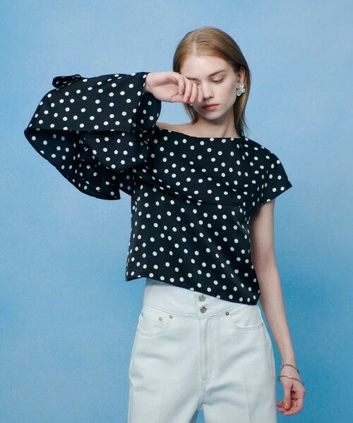 allureville / アルアバイル シャツ・ブラウス | 【LOULOU WILLOUGHBY】アシメフリルオフショルブラウス | 詳細8