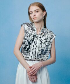 allureville / アルアバイル シャツ・ブラウス | WEB 一部店舗限定【LOULOU WILLOUGHBY】ウエスタンスカーフプリントリボンブラウス