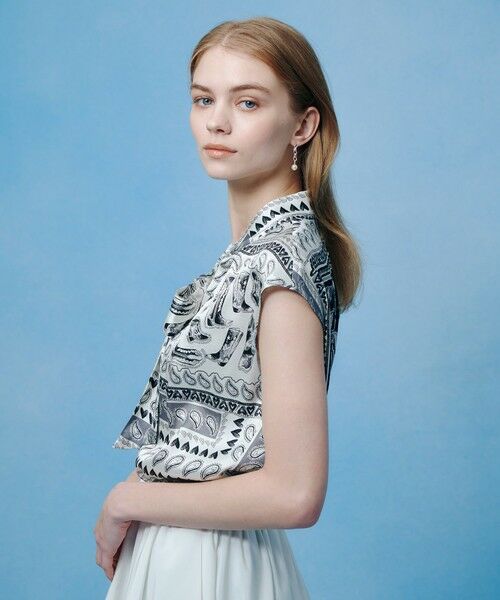 allureville / アルアバイル シャツ・ブラウス | WEB 一部店舗限定【LOULOU WILLOUGHBY】ウエスタンスカーフプリントリボンブラウス | 詳細10