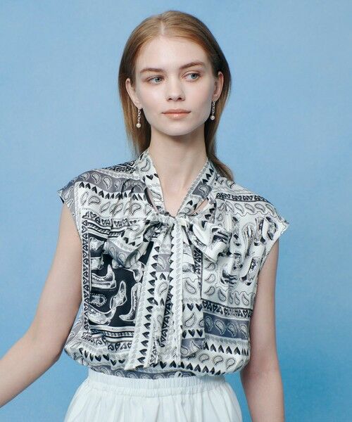 allureville / アルアバイル シャツ・ブラウス | WEB 一部店舗限定【LOULOU WILLOUGHBY】ウエスタンスカーフプリントリボンブラウス | 詳細9