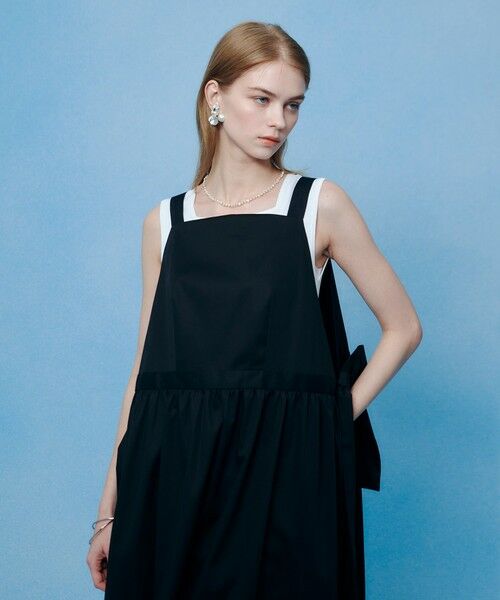 allureville / アルアバイル ロング・マキシ丈ワンピース | 【LOULOU WILLOUGHBY】コットンサテンエプロンワンピース | 詳細8