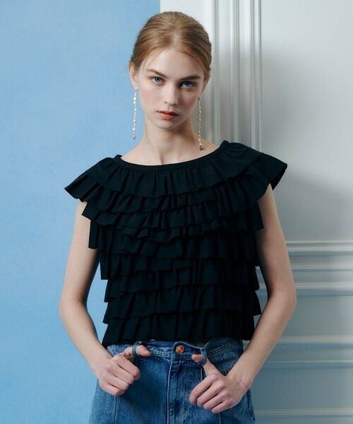 allureville / アルアバイル カットソー | 【LOULOU WILLOUGHBY】フリルティアードプルオーバー | 詳細4