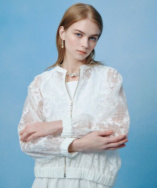 allureville / アルアバイル ブルゾン | 【LOULOU WILLOUGHBY】オーガンレースブルゾン（ホワイト (01)）