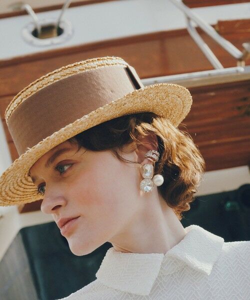 allureville / アルアバイル ハット | 【LOULOU WILLOUGHBY】ワイドリボンカンカン帽（ベージュ (11)）
