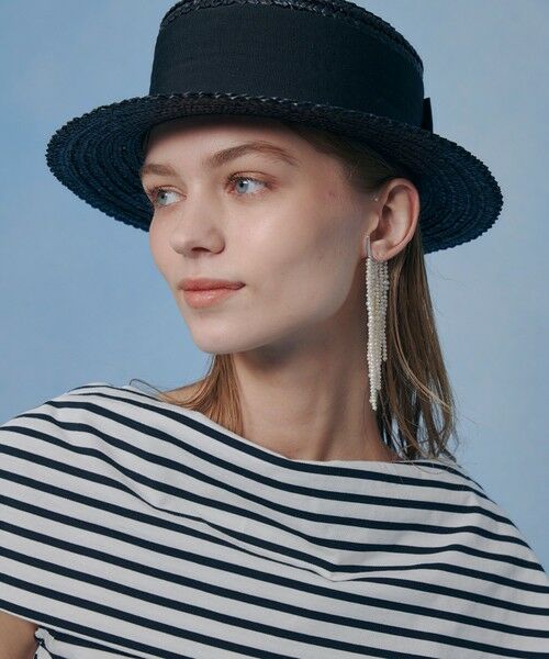 allureville / アルアバイル ハット | 【LOULOU WILLOUGHBY】ワイドリボンカンカン帽（ブラック (95)）