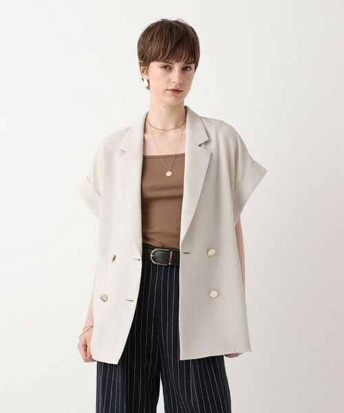 allureville / アルアバイル テーラードジャケット | ◇スラブメッシュフレンチスリーブジャケット | 詳細1