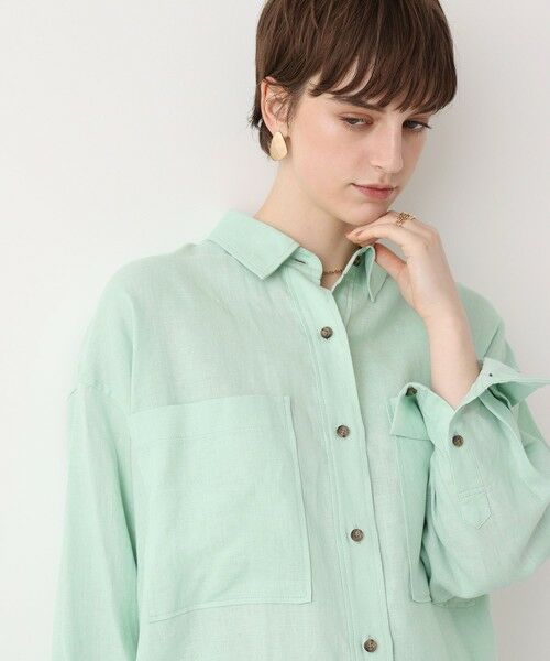 allureville / アルアバイル シャツ・ブラウス | 【ATELIER Line】リネンビッグポケットシャツ（ミントグリーン (73)）