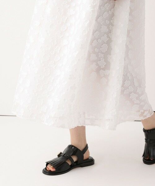 allureville / アルアバイル ミニ丈・ひざ丈ワンピース | カットジャカードＶネックワンピース | 詳細4