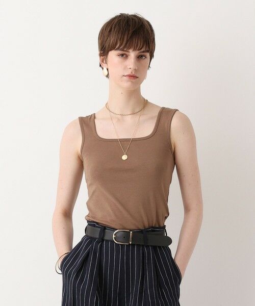 allureville / アルアバイル カットソー | フライススクエアネックタンク（モカ (85)）