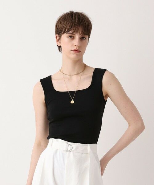 allureville / アルアバイル カットソー | フライススクエアネックタンク（ブラック (95)）