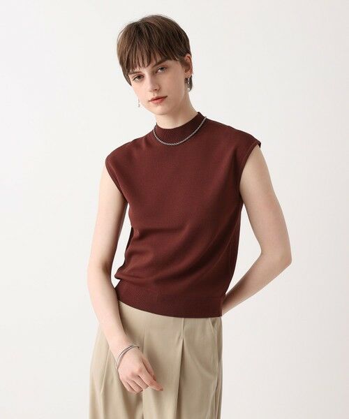 allureville / アルアバイル ニット・セーター | ソウバリモックネックフレンチスリーブプルオーバー（ブラウン (81)）