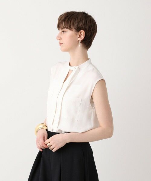 allureville / アルアバイル シャツ・ブラウス | ブライトツイルアシメボウノースリブラウス | 詳細2