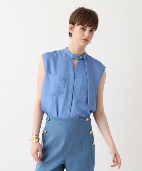 allureville / アルアバイル シャツ・ブラウス | ブライトツイルアシメボウノースリブラウス | 詳細8