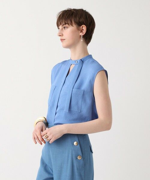 allureville / アルアバイル シャツ・ブラウス | ブライトツイルアシメボウノースリブラウス | 詳細9