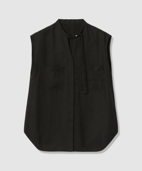 allureville / アルアバイル シャツ・ブラウス | ブライトツイルアシメボウノースリブラウス（ブラック (95)）