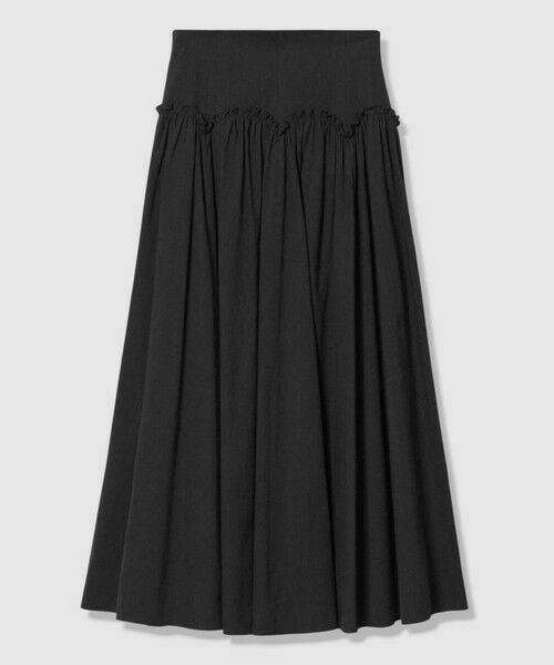 allureville / アルアバイル ミニ・ひざ丈スカート | 【LOULOU WILLOUGHBY】コットンリネンスカラップスカート（ブラック (95)）