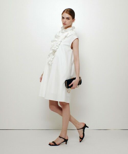 allureville / アルアバイル ロング・マキシ丈ワンピース | 【LOULOU WILLOUGHBY】ビッグフリルドワンピース（ホワイト (01)）