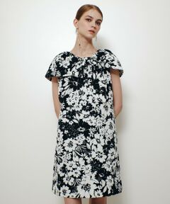 allureville / アルアバイル ロング・マキシ丈ワンピース | 【LOULOU WILLOUGHBY】モノトーンフラワープリントリボンワンピース