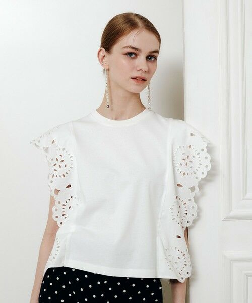 allureville / アルアバイル カットソー | 【LOULOU WILLOUGHBY】スカラレーストリミングＴシャツ | 詳細1