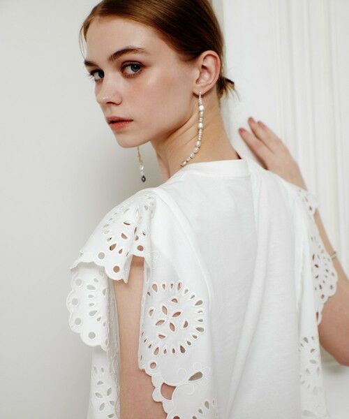 allureville / アルアバイル カットソー | 【LOULOU WILLOUGHBY】スカラレーストリミングＴシャツ | 詳細2