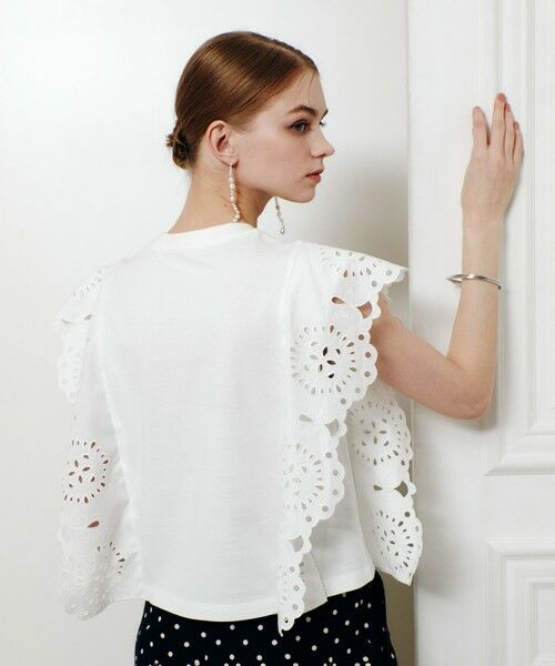 allureville / アルアバイル カットソー | 【LOULOU WILLOUGHBY】スカラレーストリミングＴシャツ | 詳細3