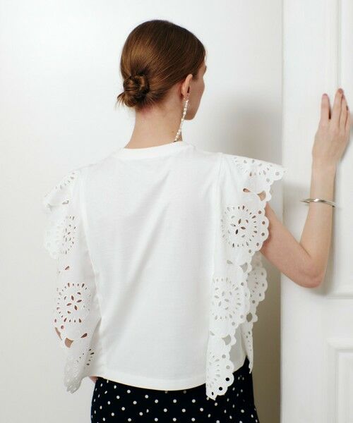 allureville / アルアバイル カットソー | 【LOULOU WILLOUGHBY】スカラレーストリミングＴシャツ | 詳細4