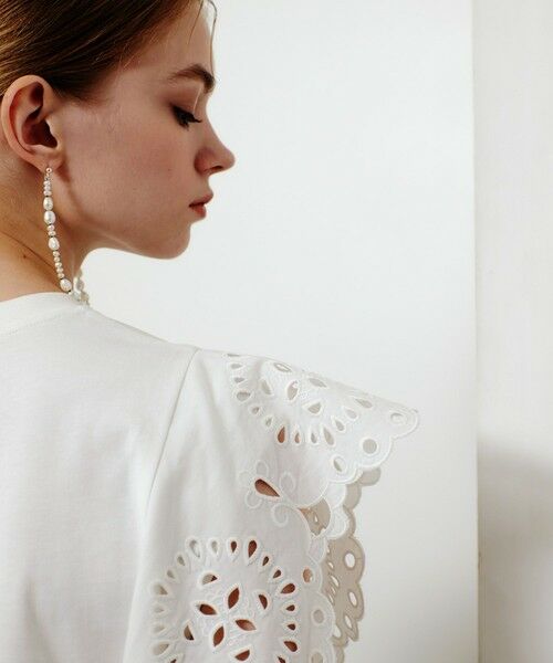allureville / アルアバイル カットソー | 【LOULOU WILLOUGHBY】スカラレーストリミングＴシャツ | 詳細5