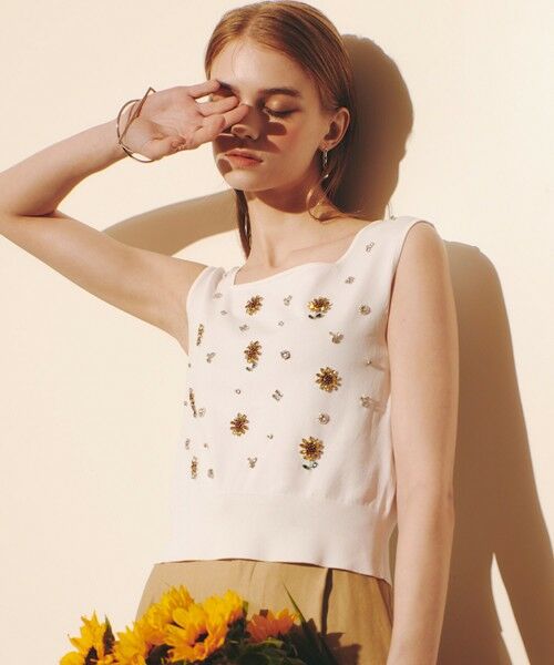 allureville / アルアバイル ニット・セーター | WEB 一部店舗限定【LOULOU WILLOUGHBY】サンフラワービジュータンクトップ | 詳細1