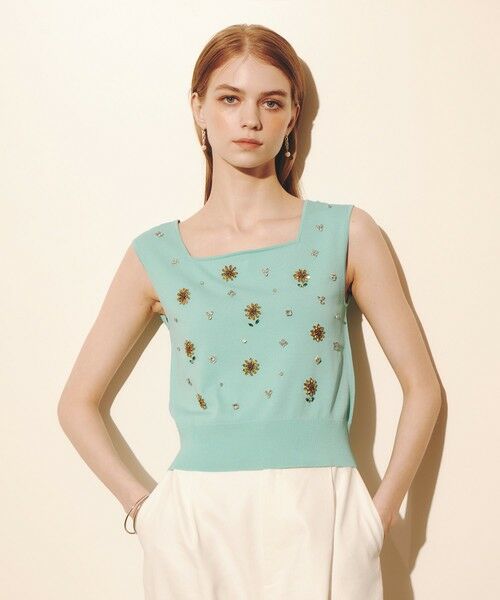 allureville / アルアバイル ニット・セーター | WEB 一部店舗限定【LOULOU WILLOUGHBY】サンフラワービジュータンクトップ | 詳細6