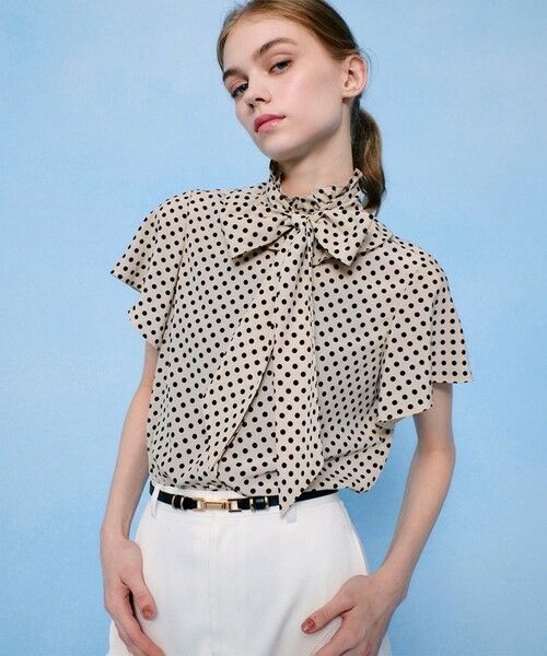 allureville / アルアバイル シャツ・ブラウス | 【LOULOU WILLOUGHBY】デシンドットフレアスリーブブラウス（ライトベージュ (12)）