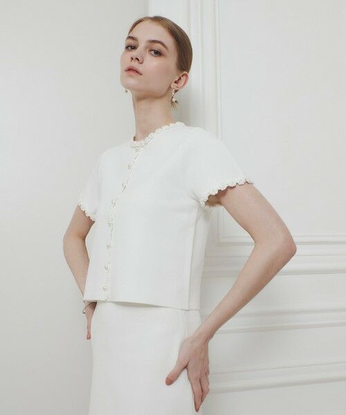 allureville / アルアバイル カーディガン・ボレロ | 【LOULOU WILLOUGHBY】クロッシェフラワージャケットカーディガン（オフホワイト (02)）