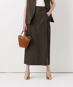 allureville / アルアバイル ロング・マキシ丈スカート | コットンキュプラサイドタックストレートスカート