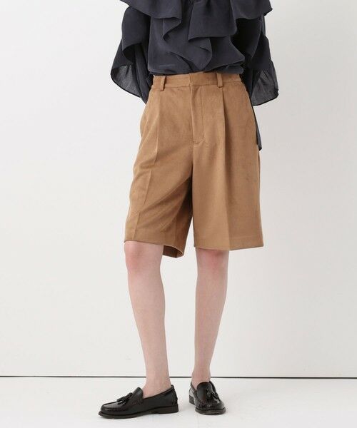 allureville / アルアバイル ショート・ハーフ・半端丈パンツ | フェイクスェードショートパンツ(キャメル (84))
