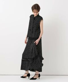 allureville / アルアバイル シャツ・ブラウス | レース切替ドットプリントブラウス