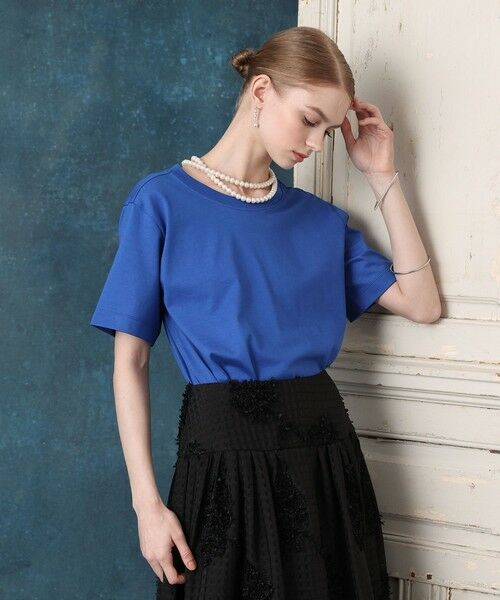 allureville / アルアバイル Tシャツ | 【LOULOU WILLOUGHBY】パールネックレスＴシャツ（ブルー (61)）