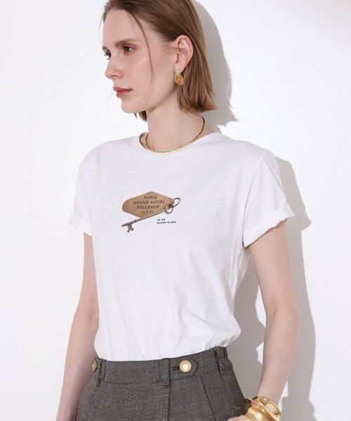 allureville / アルアバイル Tシャツ | キープリントＴシャツ（オフホワイト (02)）