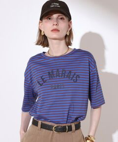 allureville / アルアバイル Tシャツ | カレッジライクロゴボーダーＴシャツ