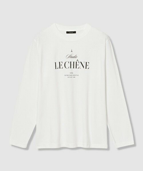 allureville / アルアバイル カットソー | ステッカーロゴロングTシャツ（オフホワイト (02)）