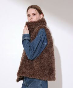 allureville / アルアバイル ブルゾン | フェイクカシミヤスタンドジレ