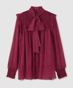 allureville / アルアバイル シャツ・ブラウス | シルクシフォンシャーリングブラウス