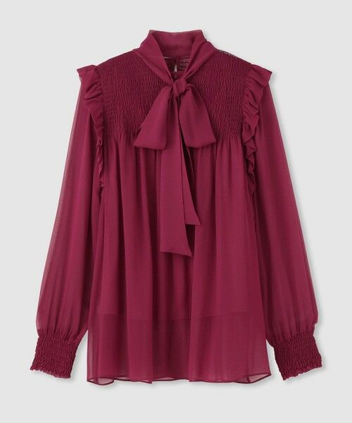 allureville / アルアバイル シャツ・ブラウス | シルクシフォンシャーリングブラウス（ボルドー (44)）