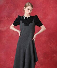 allureville / アルアバイル ミニ丈・ひざ丈ワンピース | レースドッキングウールキャミワンピース