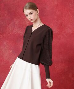 allureville / アルアバイル カーディガン・ボレロ | WEB限定 ファースリーブカーディガン