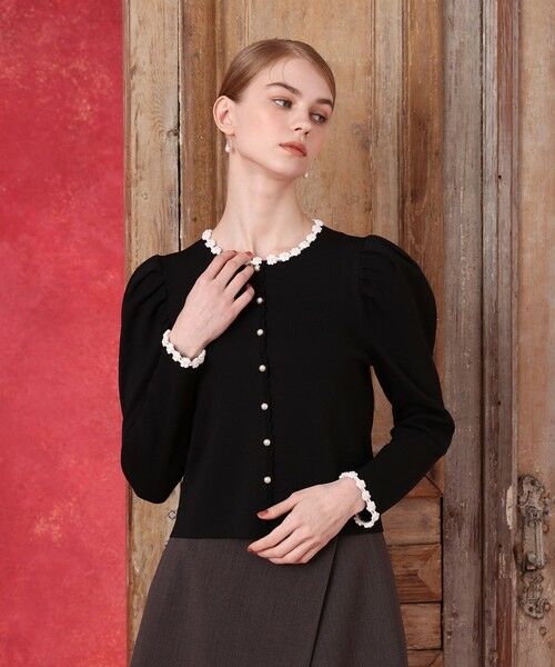 allureville / アルアバイル ニット・セーター | クロッシェフラワージゴスリーブプルオーバー | 詳細20